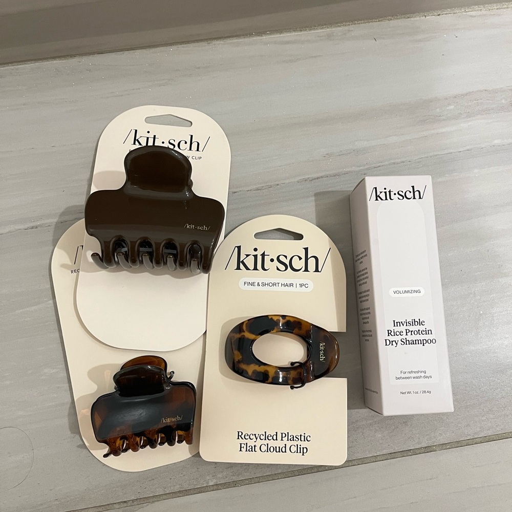 Kitsch Tortoiseshell and Brown Hair Clips + Dry Shampoo bundle